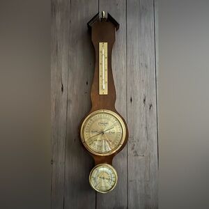 Vintage Gischard Germany Banjo Barometer Weather Station